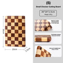 Tábua de Corte em Madeira Maciça Estilo Checkerboard Dupla Face para Cozinha