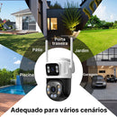 Câmera de Segurança WiFi Externa PTZ 3MP Dual Lens com Rastreamento Automático Visão Noturna e Áudio Bidirecional