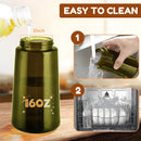 Pulverizador de Óleo 2 em 1 470ml em Vidro Escuro Dispenser Spray para Cozinha