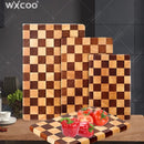 Tábua de Corte em Madeira Maciça Estilo Checkerboard Dupla Face para Cozinha