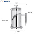 Cafeteira French Press 1000ml com Filtro Vidro Resistente e Aço Inox