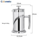 Cafeteira French Press 1000ml com Filtro Vidro Resistente e Aço Inox