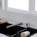 Torneira Gourmet Retrátil Dobrável 304 Inox para Cozinha Água Quente e Fria 2 Furos