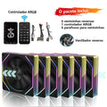 Cooler Fan 120mm ARGB Wovibo Infinity Mirror PWM 4Pin 5V 3Pin Silencioso para PC