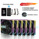 Cooler Fan 120mm ARGB Wovibo Infinity Mirror PWM 4Pin 5V 3Pin Silencioso para PC