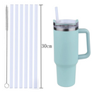 Kit Canudo Reutilizável com Escova de Limpeza Compatível com Copo Stanley 30oz e 40oz