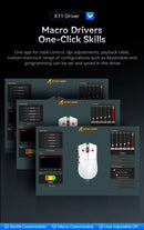 Mouse Gamer Attack Shark X11 Wireless Tri-Mode RGB 22000 DPI Sensor PAW3311 com Dock Magnético