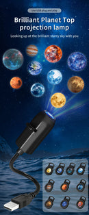 Projetor LED USB 5V Tema Planetário/Halloween Luz Noturna Decorativa para Teto com Projeção Ambiente