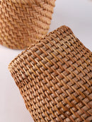 Porta Canetas em Bambu Estilo Rattan Organizador de Mesa Resistente e Impermeável