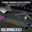 Teclado Mecânico AULA F99Pro RGB Wireless Hot-Swap Gasket Low Noise com Knob Multimídia