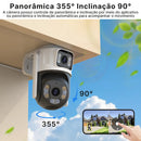 Câmera de Segurança WiFi Externa PTZ 3MP Dual Lens com Rastreamento Automático Visão Noturna e Áudio Bidirecional