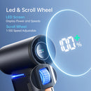 Ventilador Portátil JISULIFE Turbo 9000mAh com 100 Velocidades Display LED Ultra Potente