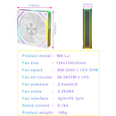 Cooler Fan 120mm ARGB Wovibo Infinity Mirror PWM 4Pin 5V 3Pin Silencioso para PC