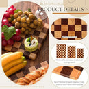 Tábua de Corte em Madeira Maciça Estilo Checkerboard Dupla Face para Cozinha