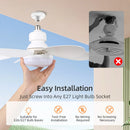 Ventilador de Teto com Lâmpada LED E27 DIBILUN com Controle Remoto Dimerizável 24W 30W 40W 80W
