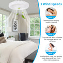 Ventilador de Teto com Lâmpada LED E27 DIBILUN com Controle Remoto Dimerizável 24W 30W 40W 80W