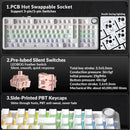 Teclado Mecânico AULA F99Pro RGB Wireless Hot-Swap Gasket Low Noise com Knob Multimídia