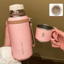 Garrafa Térmica JUSTINLAU 600ml ou 800ml em Aço Inox com Infusor e Alça