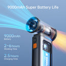 Ventilador Portátil JISULIFE Turbo 9000mAh com 100 Velocidades Display LED Ultra Potente