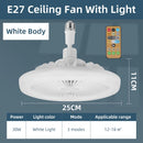 Ventilador de Teto com Lâmpada LED E27 DIBILUN com Controle Remoto Dimerizável 24W 30W 40W 80W