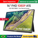 Monitor Portátil ARZOPA A1S 14" Full HD IPS HDR10 USB-C HDMI para Notebook, PC, PS5, Xbox e Switch
