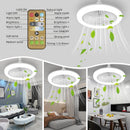 Ventilador de Teto com Lâmpada LED E27 DIBILUN com Controle Remoto Dimerizável 24W 30W 40W 80W