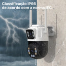 Câmera de Segurança WiFi Externa PTZ 3MP Dual Lens com Rastreamento Automático Visão Noturna e Áudio Bidirecional