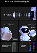 Projetor Astronauta Galaxy LED com Bluetooth Caixa de Som Luz Estrelas Quarto Infantil Decoração