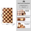 Tábua de Corte em Madeira Maciça Estilo Checkerboard Dupla Face para Cozinha