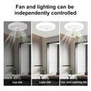 Ventilador de Teto com Lâmpada LED E27 DIBILUN com Controle Remoto Dimerizável 24W 30W 40W 80W