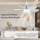 Ventilador de Teto com Lâmpada LED E27 DIBILUN com Controle Remoto Dimerizável 24W 30W 40W 80W