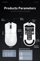 Mouse Gamer Attack Shark X11 Wireless Tri-Mode RGB 22000 DPI Sensor PAW3311 com Dock Magnético