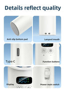 Ventilador Portátil Recarregável 5200mAh com Resfriamento Duplo e Design Dobrável USB