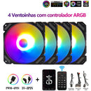 Cooler Fan 120mm ARGB Wovibo PWM 4Pin Silencioso para Gabinete e Radiador PC