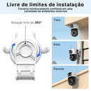 Câmera de Segurança WiFi Externa PTZ 3MP Dual Lens com Rastreamento Automático Visão Noturna e Áudio Bidirecional