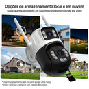 Câmera de Segurança WiFi Externa PTZ 3MP Dual Lens com Rastreamento Automático Visão Noturna e Áudio Bidirecional