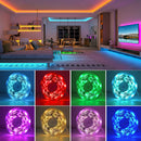 Fita LED RGB 5m 10m 20m 30m com Controle por App Luz Ambiente para Quarto Sala Decoração