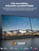 Monitor Portátil Amoudo 15.6" Full HD IPS USB-C HDMI com Suporte e VESA para Notebook, PC e Consoles