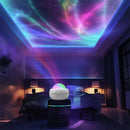 Projetor Aurora Galaxy LED RGB 360° com Controle Remoto Luz Noturna 7 Modos USB