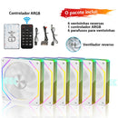 Cooler Fan 120mm ARGB Wovibo Infinity Mirror PWM 4Pin 5V 3Pin Silencioso para PC