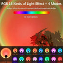 Luminária Projetor Pôr do Sol LED 16 Cores com Controle Remoto USB Luz Ambiente Decorativa