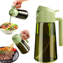 Pulverizador de Óleo 2 em 1 470ml em Vidro Escuro Dispenser Spray para Cozinha