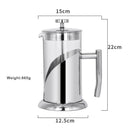 Cafeteira French Press 1000ml com Filtro Vidro Resistente e Aço Inox