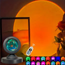 Luminária Projetor Pôr do Sol LED 16 Cores com Controle Remoto USB Luz Ambiente Decorativa