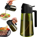 Pulverizador de Óleo 2 em 1 470ml em Vidro Escuro Dispenser Spray para Cozinha