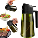 Pulverizador de Óleo 2 em 1 470ml em Vidro Escuro Dispenser Spray para Cozinha