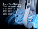 Ventilador de Pescoço JISULIFE FA14X 5000mAh Sem Hélice 5 Velocidades Portátil Hands-Free