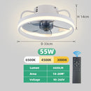 Ventilador de Teto 55W com Luz LED Dimerizável Controle Remoto Silencioso Moderno 34cm