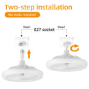 Ventilador de Teto com Lâmpada LED E27 DIBILUN com Controle Remoto Dimerizável 24W 30W 40W 80W