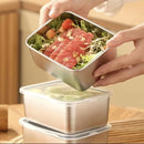 Kit 6 Potes em Aço Inox com Tampa Hermética Empilháveis Marmitas Reutilizáveis